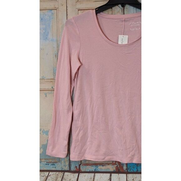 Maison Jules Womens Size Small Pink Scoop Neck Long Sleeves Pullover T Shirt - Picture 3 of 7